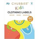 No-Iron Kids Clothing Labels, Stick-On Fabric Labels for Daycare, Washer & Dryer Safe, Pack of 80