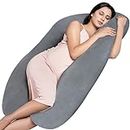 MY ARMOR Pregnancy Pillow for Pregnant Women | 3 Month Warranty | Maternity Pillow, Pregnancy Gifts for Women, Maternity Pillows for Pregnancy Sleeping, Washable Velvet Cover, U-Shape (Grey)