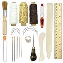 Bookbinding Tools Kits,23PCS Premium Sewing Tools for Leather,Handmade Books and Paper DIY Bookblind Set, Including Sewing Needles/Waxed Thread/Plastic Ruler and So On Like Main Picture