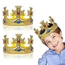 TSHAOUN 2 piezas coronas,King Crowns Party Hat King Queen Crowns, Corona de Infantil Cumpleaños,gorro cumpleaños,Crown Dress Up Accessories for Child Adult,suministros para fiestas (2 piezas)