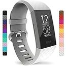Yousave Accessories Compatible Strap For Fitbit Charge 3, Fitbit Charge 4, Silicone Fitbit Charge 3 Wristband, Sport Wrist Strap for the Fitbit Charge 3 and 4 - Small - White