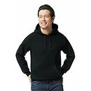 Gildan Men's Fleece Hooded -Sweatshirt, Style G185, Black, Large