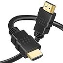 iSOUL Cable HDMI 4K de alta velocidad, Ultra HD HDMI 2.0, soporta formatos 3D con retorno de audio, compatible con Fire TV HDMI 2.0/1.4, Blu-ray/PS4/PS5/Xbox Series X/Switch HD 1080p PC, negro, 1