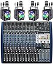 PreSonus StudioLive AR16c 18-Channel Mixer and Audio Interface with Effects with 4x Sound Activated Party & DJ Lights with Remote Control