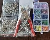 SARVASHVA TRENDS 200pc Thickened Snap Fasteners Kit (100 pcs Silver Button + 100 pcs Color Ring) Metal Copper Five Claw Buckle Set with Hand Pressure Pliers Tool DIY Sewing Buttons Set for Clothing Sewing and Crafting Revat Machine with Box (Multicolor)