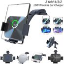 Fast Wireless Car Charger forSamsung Galaxy Z Fold 4 3 2 S23 Google iPhone Phone