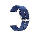 HUMBLE Silicone 19mm Replacement Band Strap with Metal Buckle Compatible with Noise Colorfit Pro 2, Storm Smart Watch & Watches with 19mm Lugs (Navy Blue)