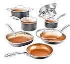 Gotham Steel 12 Pc Ceramic Pots and Pans Set Non Stick Cookware Set with Ultra Nonstick Ceramic Coating by Chef Daniel Green, 100% PFOA Free, Stay Cool Handles, Dishwasher and Oven Safe - 2024 Edition