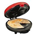 Nostalgia Taco Tuesday Deluxe 8-Inch 6-Wedge Electric Quesadilla Maker with Extra Stuffing Latch, Red