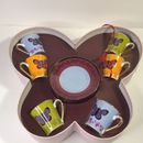 A Set 6 Cups & Saucers Classic Espresso Coffee & Tea Set Butterfly Theme