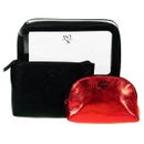 Victoria's Secret schwarz und rot kosmetische Make-up-Tasche 3-teiliges Set
