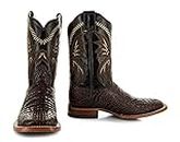 Soto Boots Men's Caiman Belly Print Cowboy Boots, Exotic Print Men's Cowboy Boots, Western Boots For Men H4001 (Brown,9)