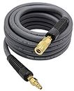 YOTOO Hybrid Air Hose 3/8-Inch by 25-Feet 300 PSI Heavy Duty, Lightweight, Kink Resistant, All-Weather Flexibility with 1/4-Inch Industrial Quick Coupler Fittings, Bend Restrictors, Gray