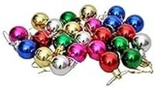Decorwale Christmas Multicolored Balls for Xmas Party Hanging Ornament | Christmas Decoration - Multi - (Pack of 6)