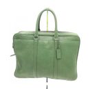Coach Triple Compartment Green Leather Briefcase/Laptop Bag