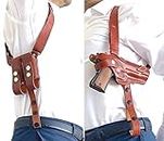 AYSESA 1911 Leather Shoulder Gun Holster Fits Most 1911 Style Pistols - Compatible with Kimber/Colt/S & W/Remington/Sig - Ruger - Concealed Carry Complete Rig