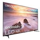 Cecotec Televisor LED 70" Smart TV A2 Series ALU20070. 4K UHD, Android 11, Diseño sin Marco, MEMC, Dolby Vision y Dolby Atmos, HDR10, 2 Altavoces de 10W, Modelo 2023