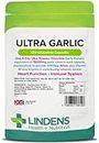 Lindens Ultra Garlic Odourless Capsules - 120 Pack - Including Vitamin B1 and D3 - Contributes to Normal Muscle Function, Heart and Immune Health - 15000mg Garlic (10500mcg Allicin) - UK Manufacturer, Letterbox Friendly