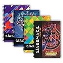 Classmate Pulse 1 Subject Notebook - 240mm x 180mm, Soft Cover, 180 Pages, Single Line, Pack of 4