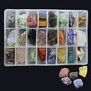 24PcsNatural Rocks for Tumbling,Gemstone Raw Crystals Rough Stones for Polishing Wicca & Reiki,Rocks Collection for Kids