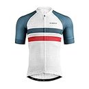 INBIKE Mens Cycling Jersey 3 Rear Pockets Moisture Wicking Short Sleeve Quick Dry Reflective Biking Shirts Large White