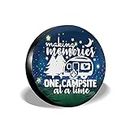 cozipink Making Memories One Campsite Starry Sky Camping Spare Tire Cover Weatherproof Wheel Protectors Universal Fit for Trailer Rv SUV Truck Camper Travel Trailer 14" 15" 16" 17"