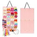Hair Bows Holder w/ Large Capacity, Hair Clips Storage Hanger w/ 16 Ribbons, Hair Bows Organiser, Baby Hair Accessory Storage Display w/ Sturdy Rope, Wall Hanging for Girl Room, Baby Nursery Decors