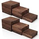Barydat 6 Pcs Wood Cupcake Display Stand Rustic Wooden Cake Risers Wooden Stackable Display Stand Box for Dessert Appetizer Wedding Baby Shower Birthday Party Decoration
