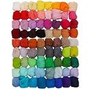 Coitak 72 Colors Fibre Wool Yarn Roving for Needle Felting Hand Spinning DIY Craft Materials