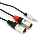 Hosa HMX-003Y Pro Stereo Breakout Cable - 3.5mm TRS Male to Dual XLR Male - 3 foot