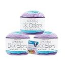Premier Yarns DK Colors Anti Pilling Yarn Self-Striping Yarn - 5 Oz - #3 Light Weight - 3 Pack Bundle with Bella's Crafts Stitch Markers (Wisteria)
