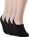 Pro Mountain No Show Socks - Athletic Cushion Cotton Sport Footies For Women Men (M(US Women Shoe 7.5~9.5 = Men 6.5~8.5, size10), Black 4 pairs Pack M size)