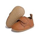 HsdsBebe Baby Boys Girls Oxford Shoes PU Leather Soft Rubber Sole Sneakers Anti-Slip Toddler Ankle Boots Infant Walking Shoes Moccasins(1711 Brown,1)