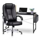 MoNiBloom Modern Computer Desk w/ Rolling Office Gaming Chair Set Home Office Wood/Metal in Black/Brown | 29.5 H x 39.5 W x 19.5 D in | Wayfair