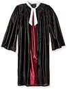 Adults Black Judge's Gown with Neck Tie Costume, Standard (1 Pc.) - Elegant Design, Perfect for Court-Themed Parties, Legal Events, World Book Day, Cosplay & More