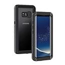 Lanhiem Galaxy S8+ Plus Case, IP68 Waterproof Dustproof Shockproof Case with Built-in Screen Protector, Full Body Sealed Underwater Protective Cover for Samsung Galaxy S8 Plus (Black)