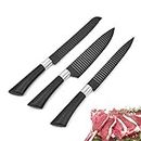 Bagonia 3-Piece Ultimate Kitchen Knife Set - Stainless Steel Set with Chef, Slicing, and Bread Knives - Ultra Sharp Blades, Nonstick Coating, Ergonomic Handles - Ideal for Home & Pro Use