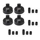 Deeloy 4PCS Black Universal Electric Replacement for Range Knob Kit Replacement for Stove Oven Knob 1.65x1.02inch