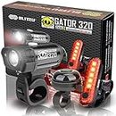 BLITZU Bike Lights, Bike Reflectors Front and Back. LED Rechargeable Headlight Rear Taillight & Bell Set Bicycle Accessories for Night Riding Men Women Kids. Gift for Dad, Mom, Boys, Girls