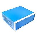 Fielect 12.20" x 11.22" x 4.53" Dustproof Electronic Junction Box Metal Junction Project Box Blue Enclosure Case for Electronic