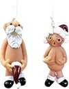 2020 Naughty Santa Christmas Nikolaus Ornament Nackter Weihnachtsmann Christbaumschmuck Anhänger (Großeltern, 2 Stück)