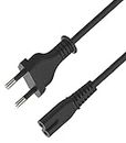 TECH-X 4 Feet 2-pin Universal Replacement AC Power Cord Cable Wire for LED TV,Play Station,Printer,Laptop PC Notebook Computer, Tape Recorder, Camera