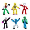 Zing Stikbot Avatar Series 1, Set of 6 UV Print Stikbot Collectable Action Figures, Create Stop Motion Animation, Great for Kids Ages 4 and Up