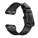 FULNES 22/26mm Leather Strap For Garmin Fenix 6/6X Pro Replacement Quick Release Watchband For Fenix 5/5X Plus/MK 1 Smart Watch Band (Color : D, Size : For Forerunner 935 945)