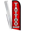 Tattoo Shop Premium Windless Feather Flag Bundle (Complete Kit) OR Optional Repl