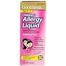 GoodSense Children's Allergy Relief, Diphenhydramine HCl 12.5 mg/5 mL Oral Solution, Antihistamine, Cherry Flavor, 4 Ounces