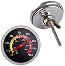2 pcs BBQ Grill Temperature Gauge, Charcoal Smoker Barbecue Grill Thermometer BBQ Temp Gauge