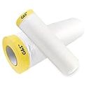G&S SALES G&S Pre Taped Masking film I Paint Protection Film Tape for Automotive painting, Cover your car, floor, wall and furniture (Width- 2.4 Meters (2400mm x 20Meter) (Set of 2)