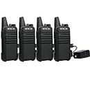 Retevis RT22 Walkie Talkie, 16 CH, FRS, 2 Way Radios Long Range Rechargeable, VOX, Mini, Two Way Radio for Business, Camping, Farm, School, Warehouse, Gifts (4 Pack)