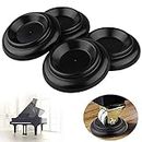 Piano Caster Cups Set of 4 Furniture Leg Pads Protection ABS Black